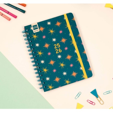 28100-AGENDA ESCOLAR 2025-2026 CURSO COSMO 4o 155X212 SEMANA VISTA HORIZONTAL STARS+ FINOCAM 537050126