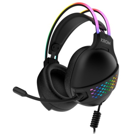 28120-Krom Klaim Auriculares Diadema USB tipo A Negro