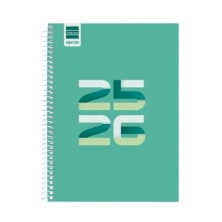 28235-AGENDA ESCOLAR 2025-2026 COOL 4o 155X212 SEMANA VISTA HORIZONTAL VERDE+ FINOCAM 645040926