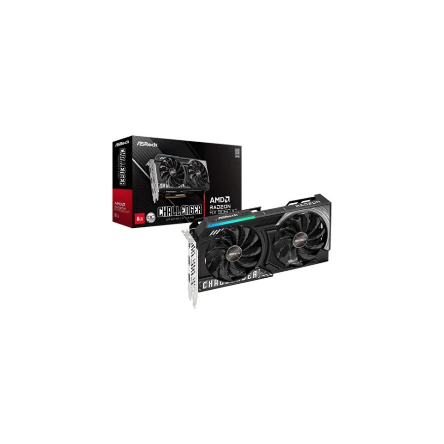 28279-VGA ASROCK RX9060XT CL 8GO,AMD,RX9060XT,8GB,GDDR6,128BIT,2HDMI+2DP (2 VENTILADORES)