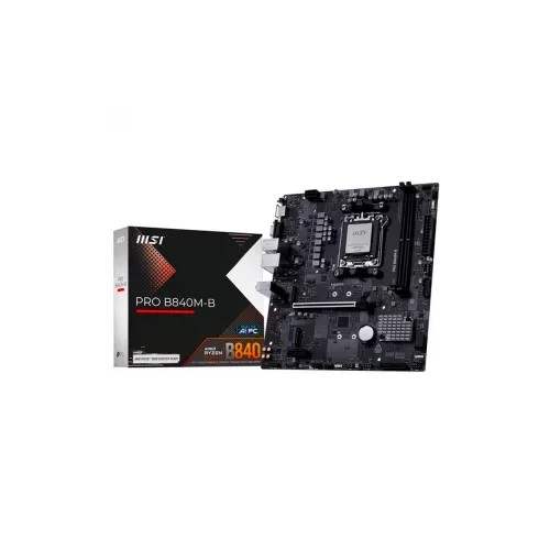 28283-PLACA MSI PRO B840M-B,AMD,AM5,B840,4DDR5,256GB,1HDMI,4SATA3+2M.2,GBLAN,4USB3.2,MATX
