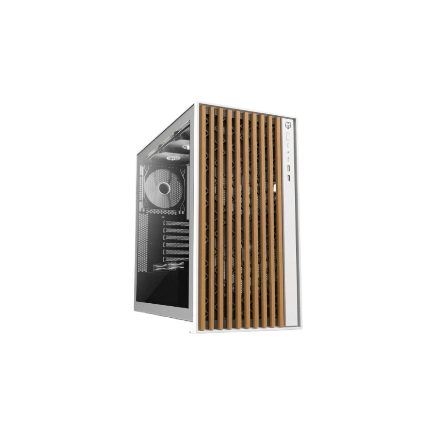 28323-NOX NXHUMMERELEMENT carcasa de ordenador Torre Blanco, Madera