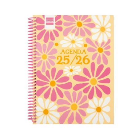 28326-AGENDA ESCOLAR 2025-2026 DIVA 4o 155X212 SEMANA VISTA HORIZONTAL SPRING+ FINOCAM 536140426