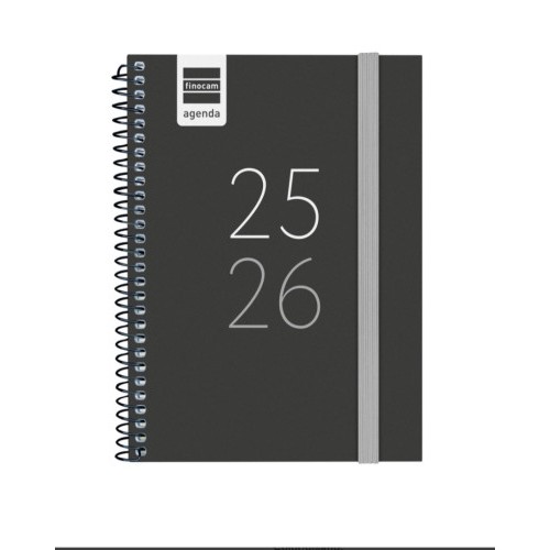 28328-AGENDA ESCOLAR 2025-2026 SECUNDARIA 8o 120X164 SEMANA VISTA HORIZONTAL NEGRO+ FINOCAM 634224026