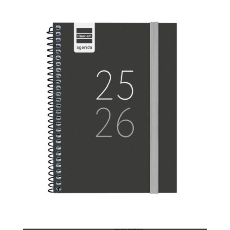 28328-AGENDA ESCOLAR 2025-2026 SECUNDARIA 8o 120X164 SEMANA VISTA HORIZONTAL NEGRO+ FINOCAM 634224026