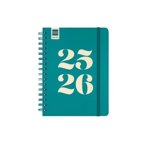 28330-AGENDA ESCOLAR 2025-2026 CURSO COSMO 4o 155X212  SEMANA VISTA HORIZONTAL AQUA+ FINOCAM 537050426