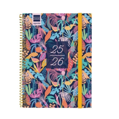 28436-AGENDA ESCOLAR 2025-2026 SECUNDARIA 4o 155X212 SEMANA VISTA HORIZONTAL TROPICAL+ FINOCAM 634205026