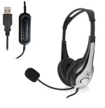 28551-Ewent EW3565 auricular y casco Auriculares Alambrico Diadema Llamadas/Musica USB tipo A Negro, Blanco