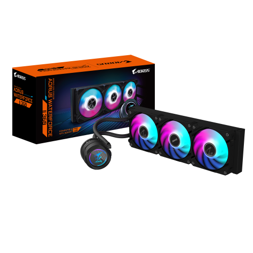 28567-GIGABYTE Refrigeracion liquida AIO AORUS WATERFORCE II 360 para CPU - 3 ventiladores ARGB de 120 mm, mecanismo de