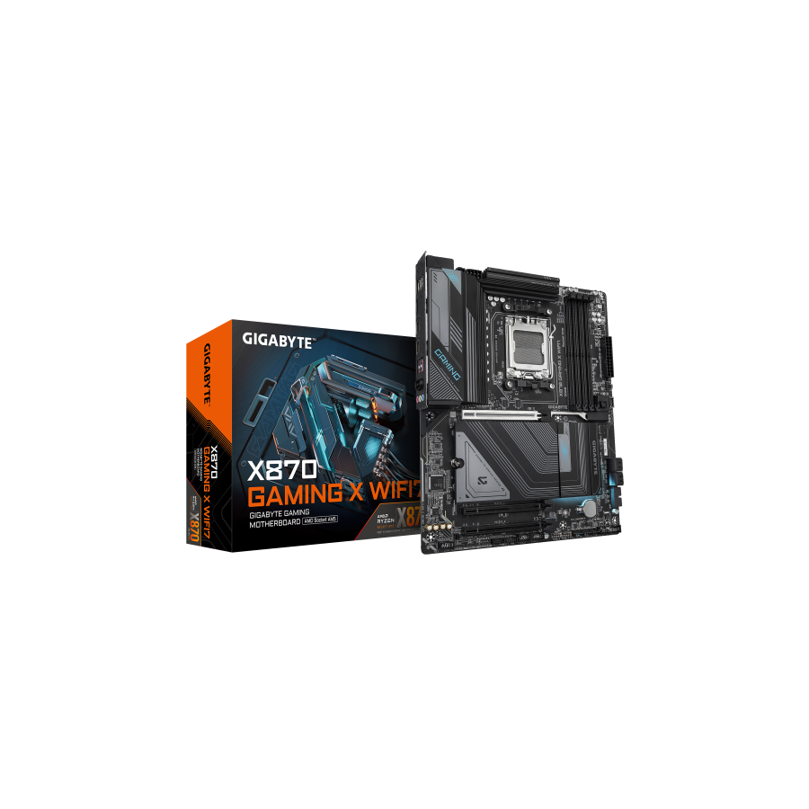 28569-GIGABYTE Placa Base X870 GAMING X WIFI7 - Compatible con CPUs AMD Ryzen 9000, 16+2+2 fases VRM, hasta 8000MHz DDR5