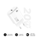 28611-SUBBLIM Cargador USB-C GaN 20W , Power Delivery 3.0 & PPS, Enchufe Rapido para iPhone 16-12, iPad, Galaxy S24-S20,