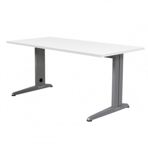 2864-MESA DE OFICINA SERIE METAL 180X80 GRIS / BLANCO ROCADA 2003AC04