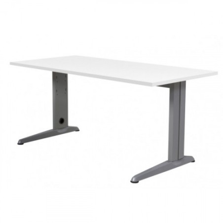 2864-MESA DE OFICINA SERIE METAL 180X80 GRIS / BLANCO ROCADA 2003AC04