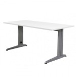 2864-MESA DE OFICINA SERIE METAL 180X80 GRIS / BLANCO ROCADA 2003AC04