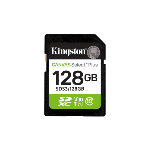 28729-Kingston Technology 128 GB SDXC Canvas Select Plus Gen3 150 MB/s C10 UHS-I U1 V10