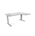 2875-MESA DE OFICINA SERIE METAL FORMA L DERECHA 160X120 GRIS / GRIS ROCADA 2051AC02