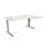 2876-MESA DE OFICINA SERIE METAL FORMA L DERECHA 160X120 GRIS / BLANCO  ROCADA 2051AC04
