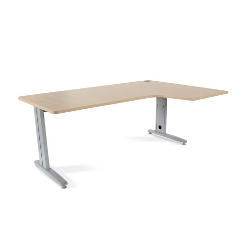 2878-MESA DE OFICINA SERIE METAL FORMA L DERECHA 180X120 GRIS / HAYA  ROCADA 2052AC01