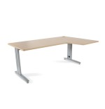 2878-MESA DE OFICINA SERIE METAL FORMA L DERECHA 180X120 GRIS / HAYA  ROCADA 2052AC01