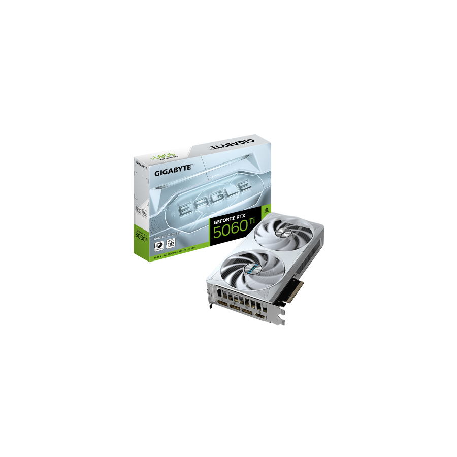 28790-GIGABYTE GeForce RTX 5060 Ti EAGLE OC ICE 8G Tarjeta Grafica - 8 GB GDDR7, 128 bits, PCI-E 5.0, 2617 MHz Frecuenci