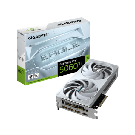 28790-GIGABYTE GeForce RTX 5060 Ti EAGLE OC ICE 8G Tarjeta Grafica - 8 GB GDDR7, 128 bits, PCI-E 5.0, 2617 MHz Frecuenci