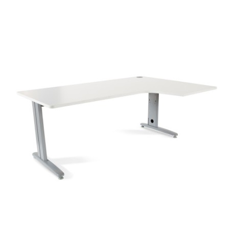 2880-MESA DE OFICINA SERIE METAL FORMA L DERECHA 180X120 GRIS / BLANCO  ROCADA 2052AC04