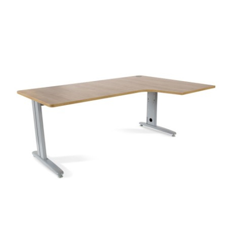 2881-MESA DE OFICINA SERIE METAL FORMA L DERECHA 180X120 GRIS / ROBLE ROCADA 2052AC08