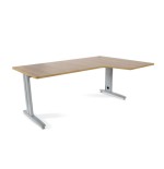 2881-MESA DE OFICINA SERIE METAL FORMA L DERECHA 180X120 GRIS / ROBLE ROCADA 2052AC08