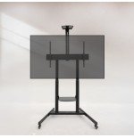 28810-TooQ "AQUILES" Soporte de Suelo con Ruedas con Regulacion de Altura para Pantallas 60"-100", Negro