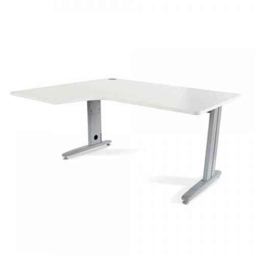 2884-MESA DE OFICINA SERIE METAL FORMA L IZQUIERDA 160X120 GRIS / BLANCO ROCADA 2053AC04