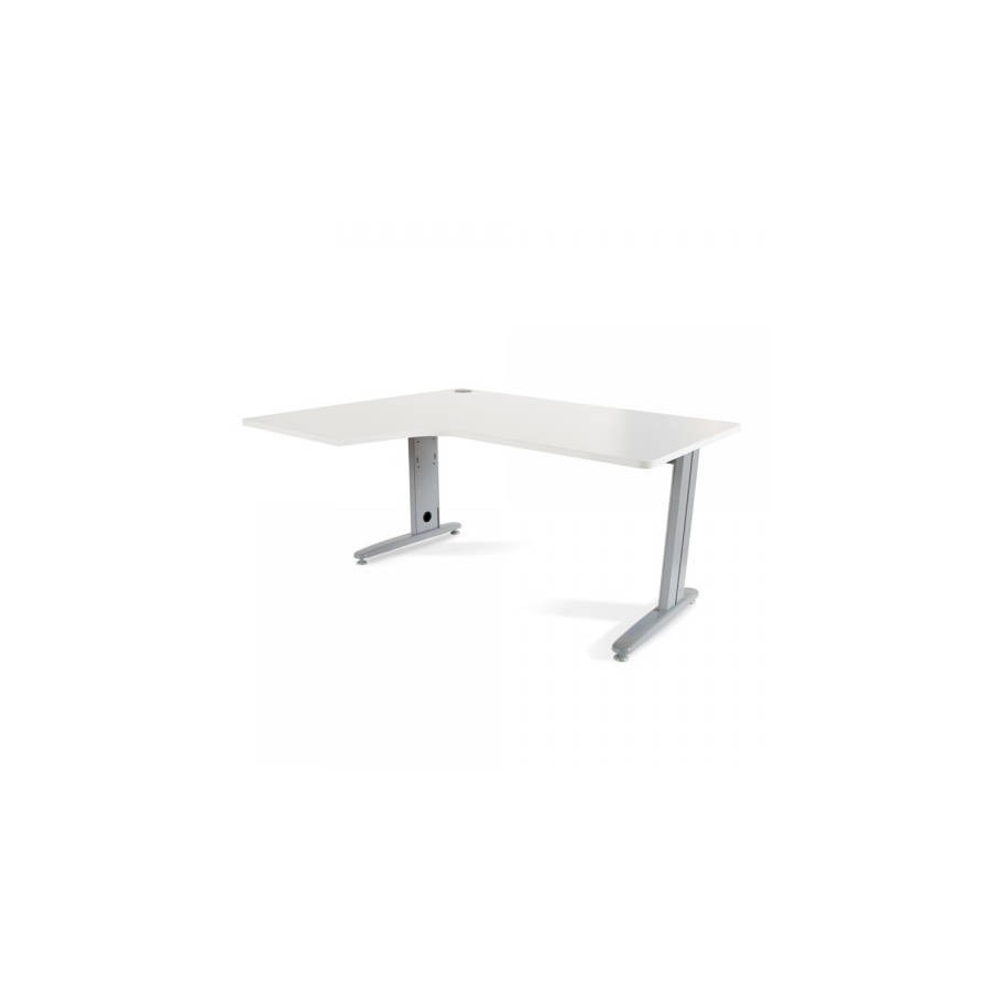 2884-MESA DE OFICINA SERIE METAL FORMA L IZQUIERDA 160X120 GRIS / BLANCO ROCADA 2053AC04
