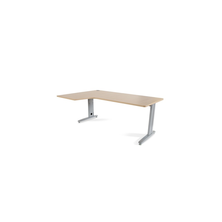 2886-MESA DE OFICINA SERIE METAL FORMA L IZQUIERDA 180X120 GRIS / HAYA ROCADA 2054AC01