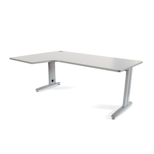 2887-MESA DE OFICINA SERIE METAL FORMA L IZQUIERDA 180X120 GRIS / GRIS  ROCADA 2054AC02