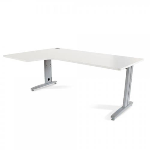 2888-MESA DE OFICINA SERIE METAL FORMA L IZQUIERDA 180X120 GRIS / BLANCO ROCADA 2054AC04