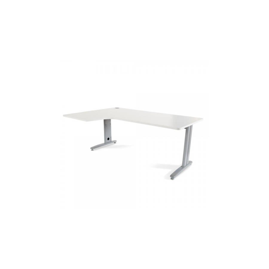 2888-MESA DE OFICINA SERIE METAL FORMA L IZQUIERDA 180X120 GRIS / BLANCO ROCADA 2054AC04