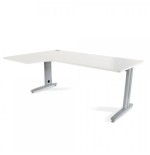 2888-MESA DE OFICINA SERIE METAL FORMA L IZQUIERDA 180X120 GRIS / BLANCO ROCADA 2054AC04