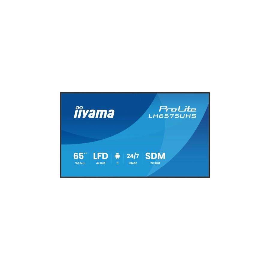 28923-MONITOR IIYAMA 65" (LH6575UHS-B1AG)3840X2160, UHD IPS PANEL, OPERACION 24/7 500CD/M, LANDSCAPE PORTRAIT, SIGNAL FA