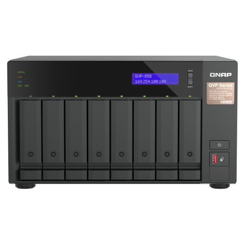 28932-QNAP QVP-85B servidor de almacenamiento NAS Torre IntelR CoreT i5 32 GB DDR4 Unidad de disco duro QVR Pro Negro