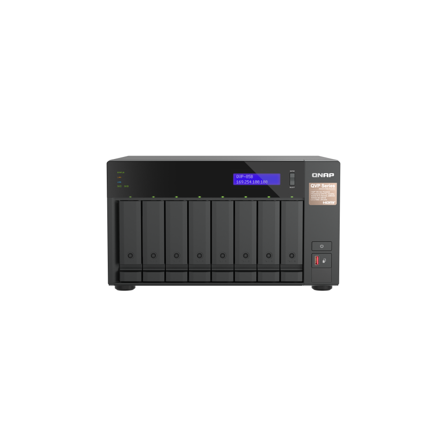 28932-QNAP QVP-85B servidor de almacenamiento NAS Torre IntelR CoreT i5 32 GB DDR4 Unidad de disco duro QVR Pro Negro