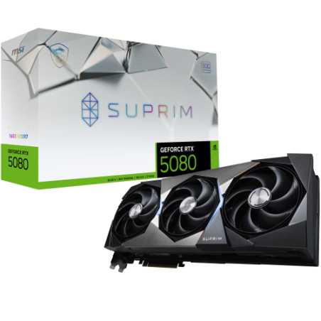 MSI SUPRIM GeForce RTX5080 16G SOC NVIDIA GeForce RTX 5080 16 GB GDDR7