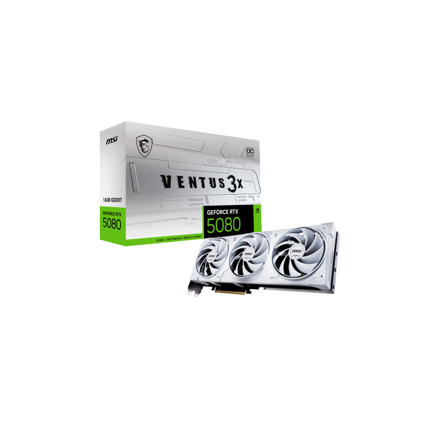 29071-MSI VENTUS GEFORCE RTX 5080 16G 3X OC WHITE tarjeta grafica NVIDIA 16 GB GDDR7