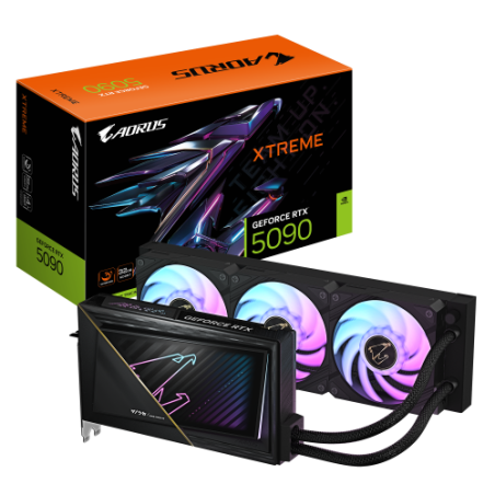 GIGABYTE AORUS GeForce RTX 5090 XTREME WATERFORCE 32G Tarjeta Grafica - 32 GB GDDR7, 512 bits, PCI-E 5.0, 2655 MHz Frecuencia Ba