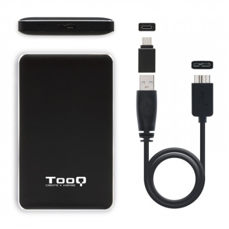 TooQ Caja externa para discos duros 2.5" SATA I/II/III a USB 3.1 Gen1 con UASP