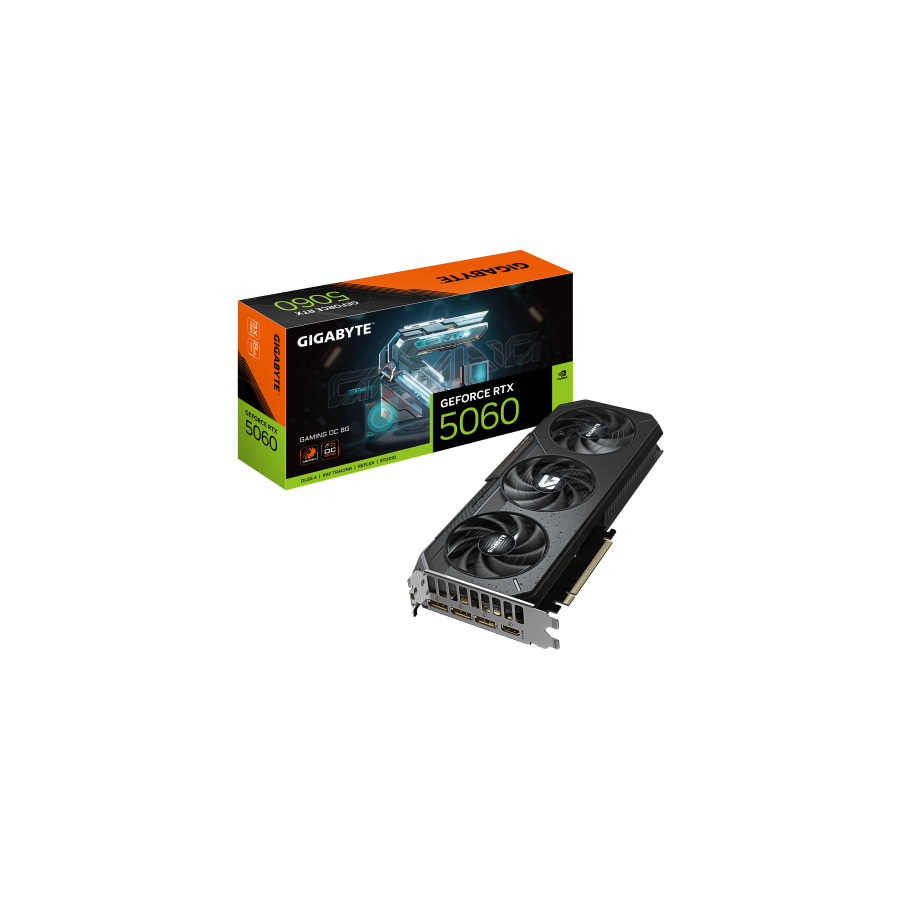 29251-GIGABYTE GeForce RTX 5060 GAMING OC 8G Tarjeta Grafica - 8GB GDDR7, 128bit, PCI-E 5.0, 2595 MHz Frecuencia del nuc