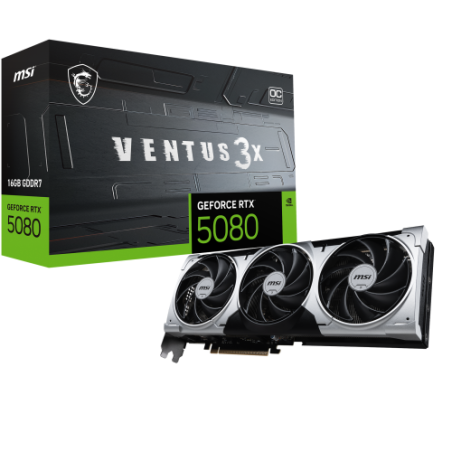 MSI VENTUS GEFORCE RTX 5080 16G 3X OC PLUS tarjeta grafica NVIDIA 16 GB GDDR7
