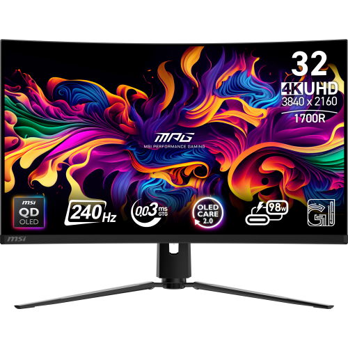 MSI MPG 321CURX QD-OLED pantalla para PC 80 cm (31.5") 3840 x 2160 Pixeles 4K Ultra HD Negro