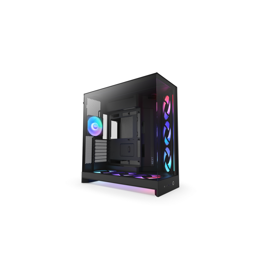 CAJA NZXT H9 FLOW RGB+ (2025) DUAL-CHAMBER MID-TOWER CASE W/ RGB FANS & CONTROLLER - ALL BLACK