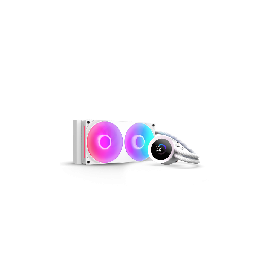 NZXT KRAKEN 240 RGB V2 - 240MM AIO LIQUID COOLER W/ 1.54IN. DISPLAY & RGB CORE FAN ENTRY VERSION (WHITE)