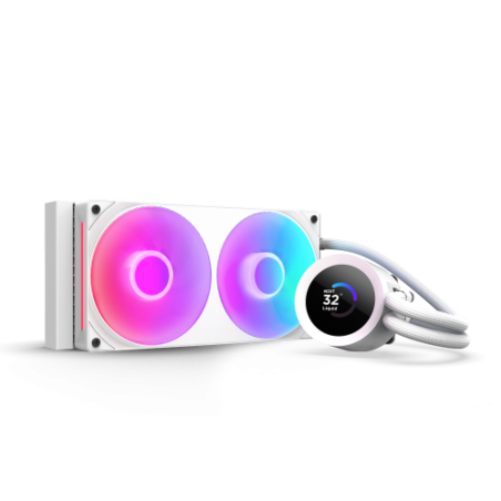 NZXT KRAKEN 240 RGB V2 - 240MM AIO LIQUID COOLER W/ 1.54IN. DISPLAY & RGB CORE FAN ENTRY VERSION (WHITE)