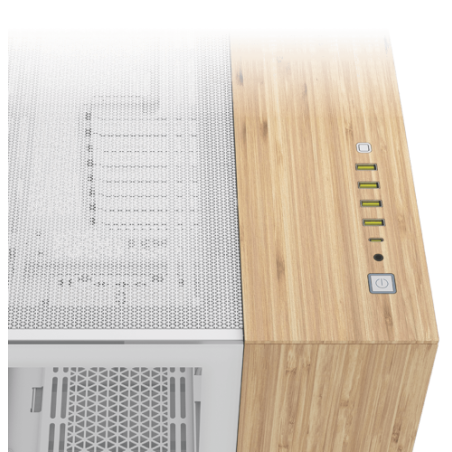 Corsair CC-9011284-WW carcasa de ordenador Midi Tower Bamboo, Blanco